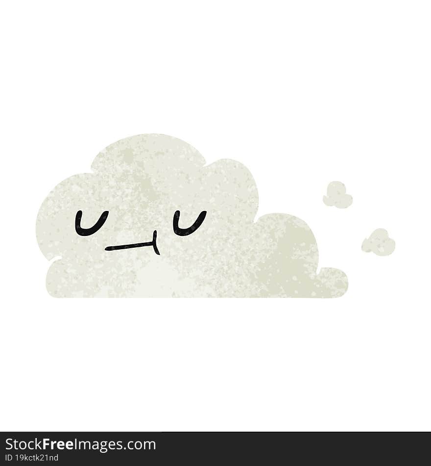 retro cartoon of kawaii happy cloud