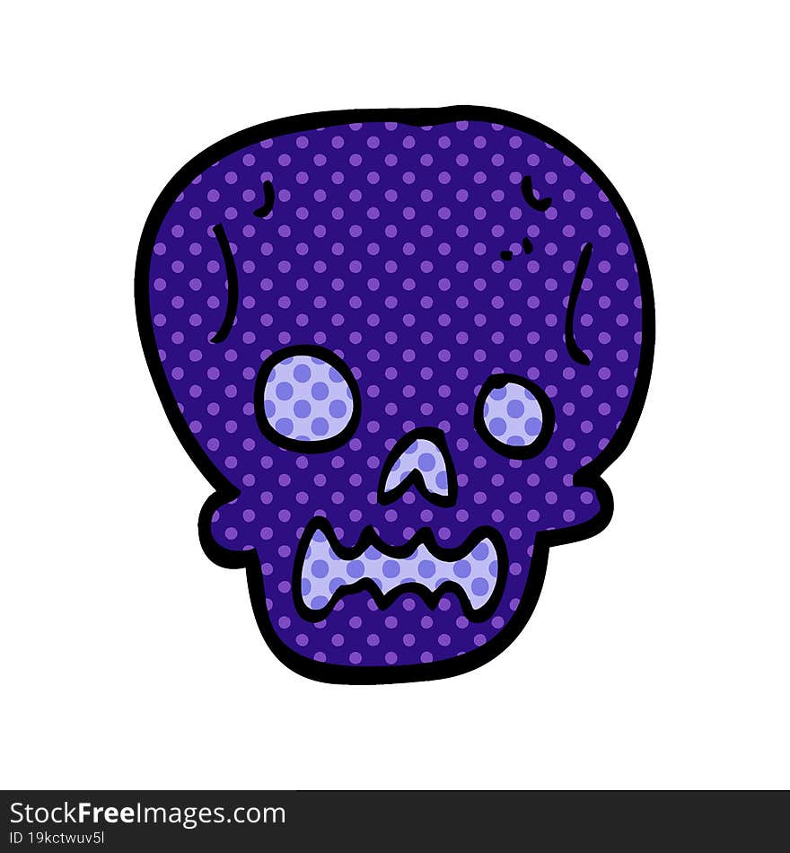 cartoon doodle halloween skull