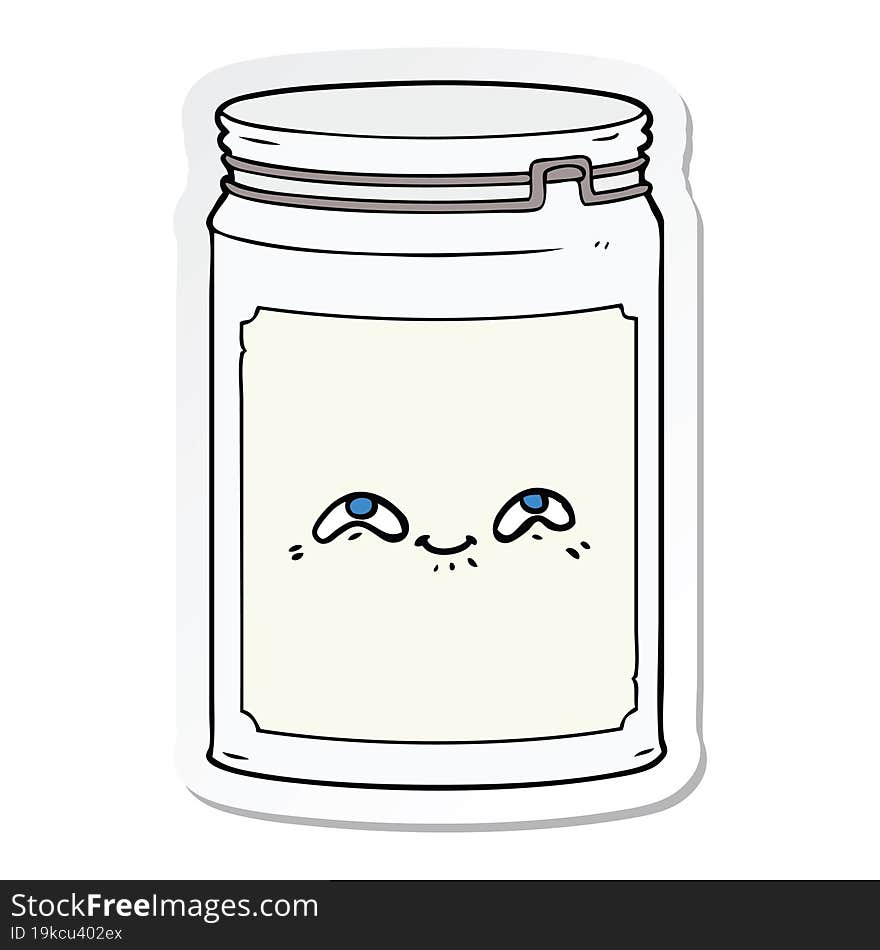 sticker of a cartoon glass jar