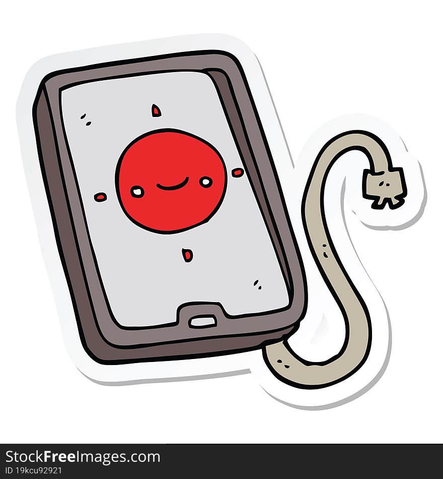 sticker of a cartoon mobile phone device