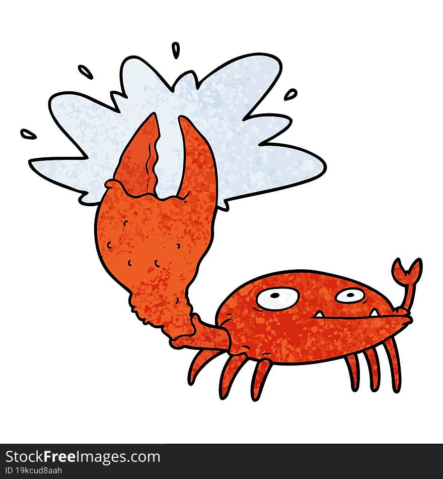 cartoon crab with big claw. cartoon crab with big claw