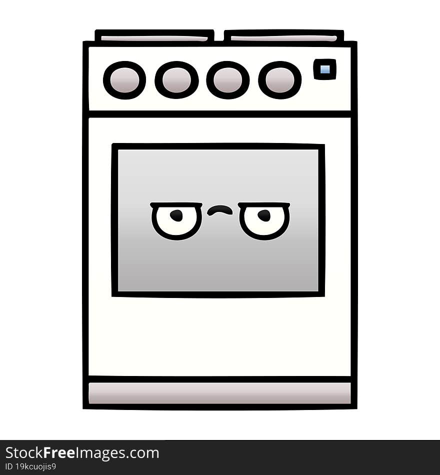 gradient shaded cartoon kitchen oven