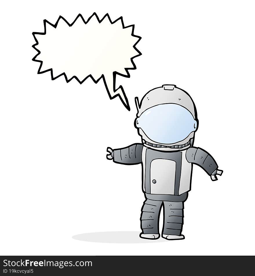 Cartoon Astronaut With Speech Bubble