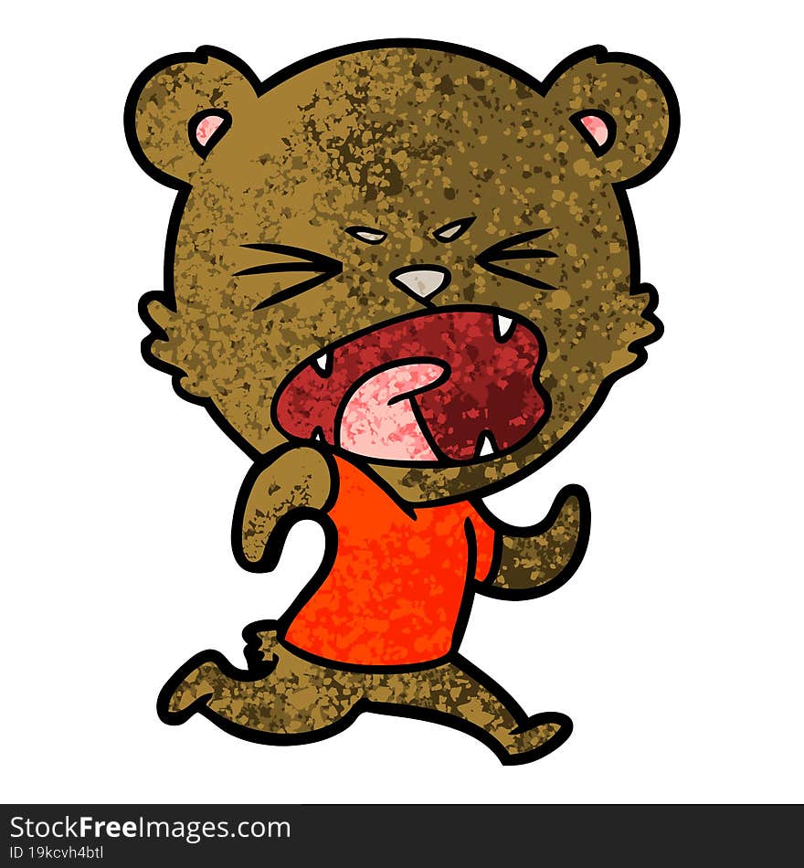 angry cartoon bear running. angry cartoon bear running