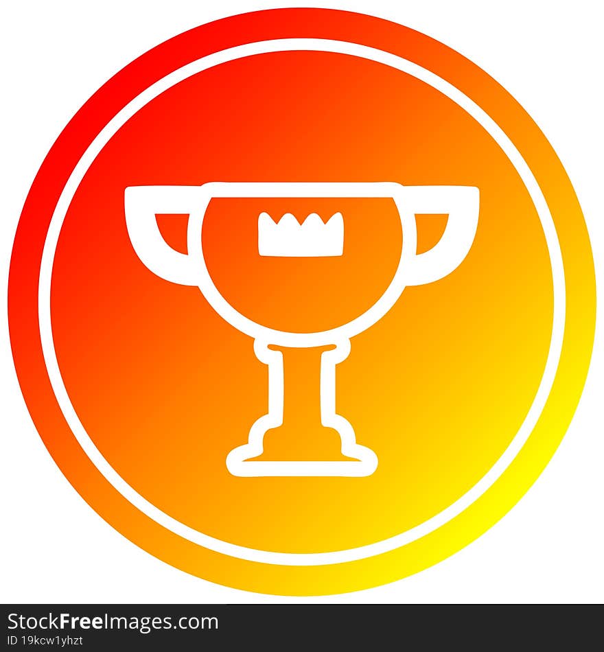 Trophy Award Circular In Hot Gradient Spectrum