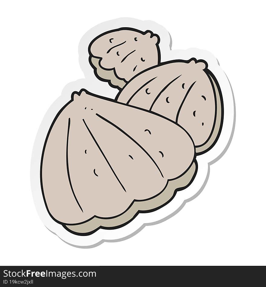 Sticker Of A Cartoon Oysters