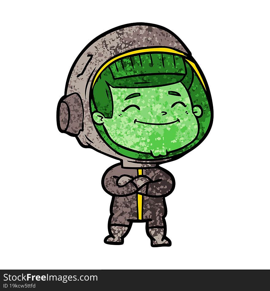 happy cartoon astronaut. happy cartoon astronaut