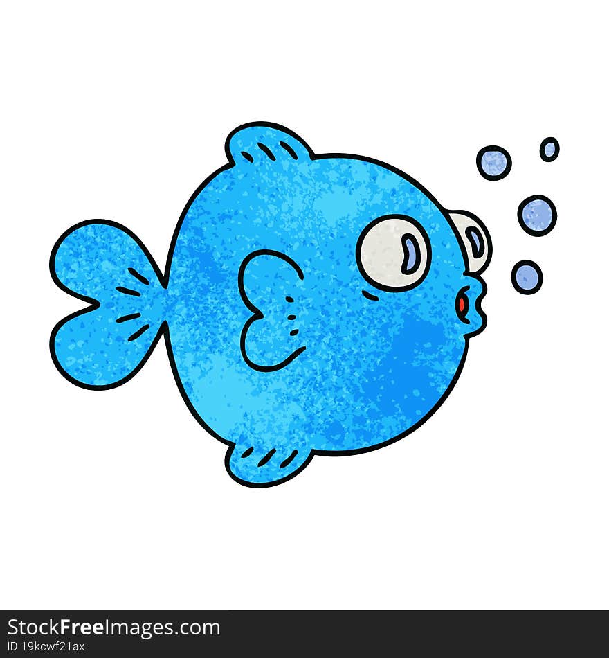 hand drawn quirky cartoon fish. hand drawn quirky cartoon fish