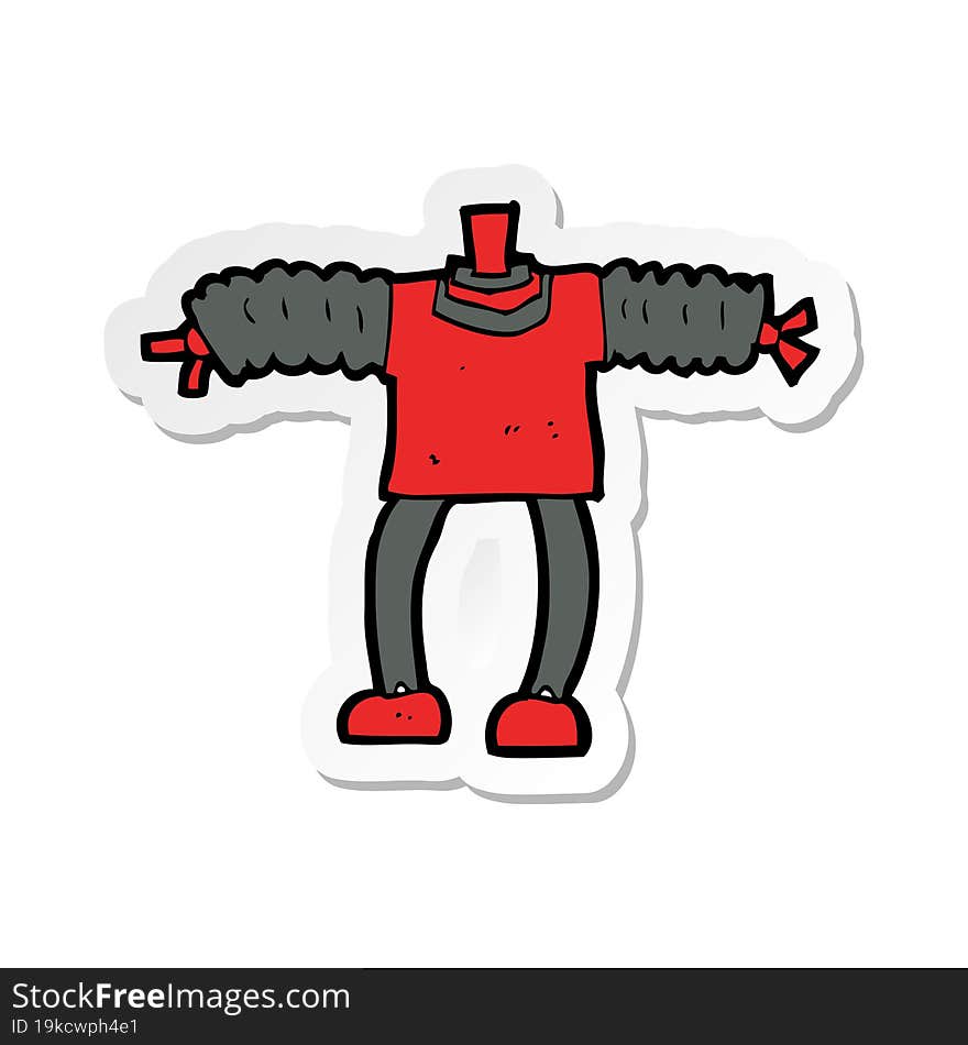 Sticker Of A Cartoon Robot Body