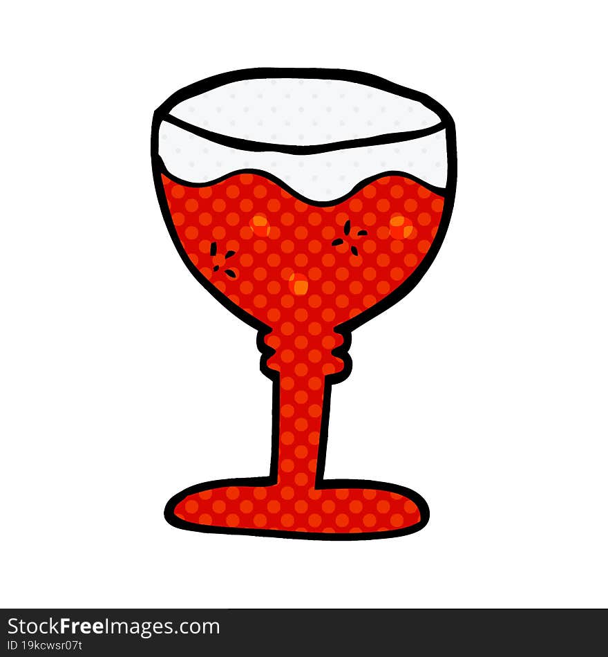 Cartoon Doodle Red Wine Glass