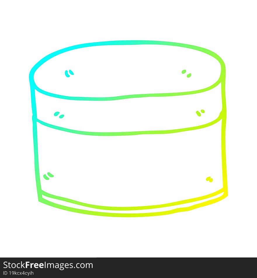 cold gradient line drawing cartoon pot