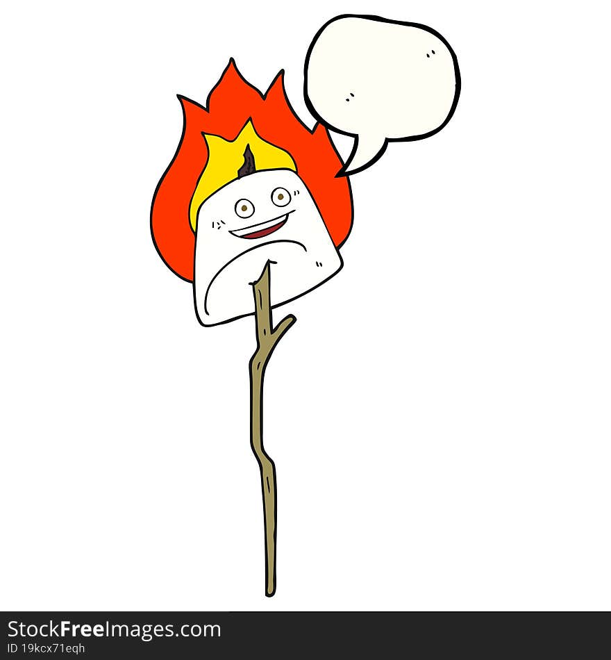 Speech Bubble Cartoon Toasted Marshmallow