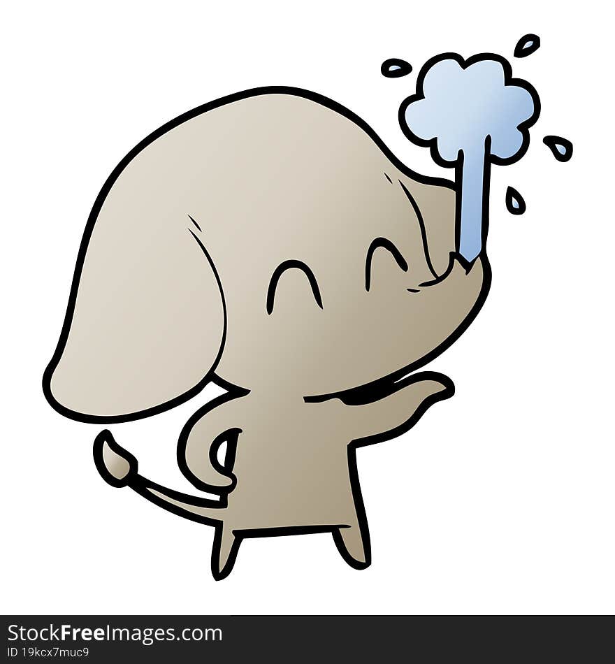 cute cartoon elephant spouting water. cute cartoon elephant spouting water