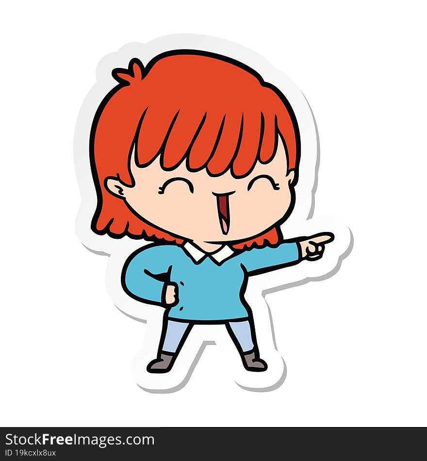 sticker of a cartoon woman