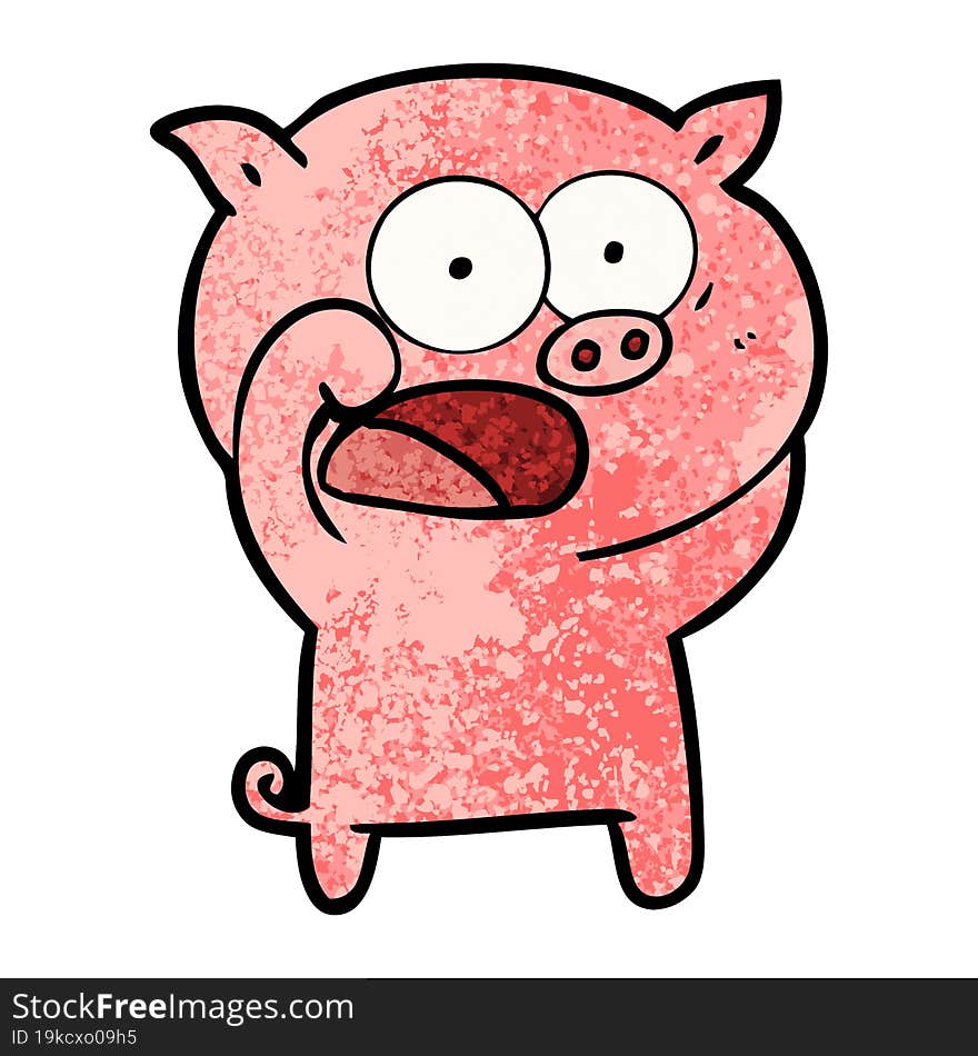 cartoon pig shouting. cartoon pig shouting