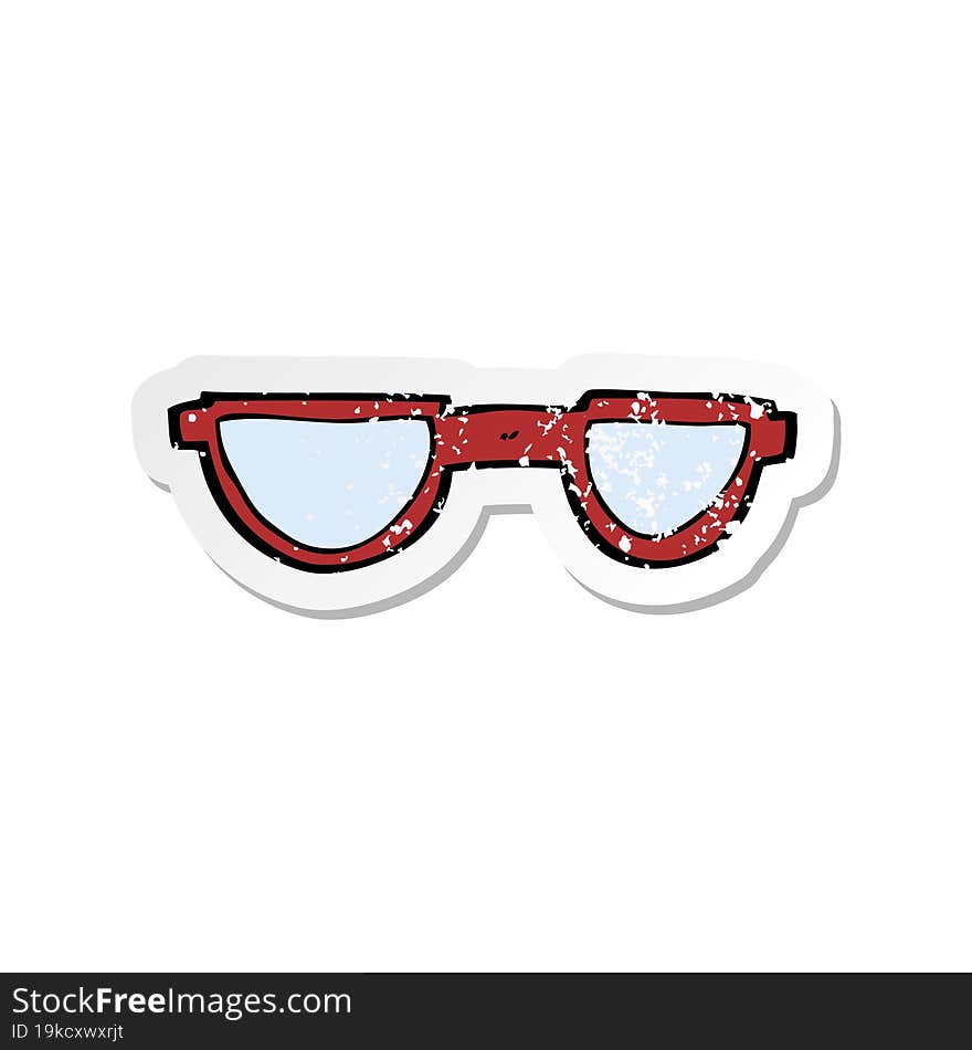 retro distressed sticker of a cartoon glasses