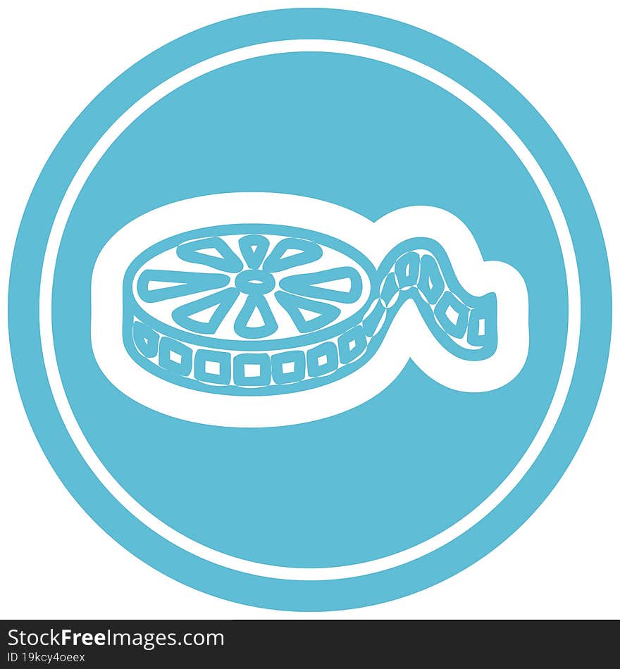 movie film reel circular icon