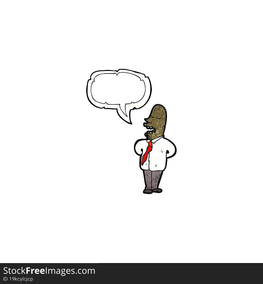 Cartoon Man With Speech Bubble