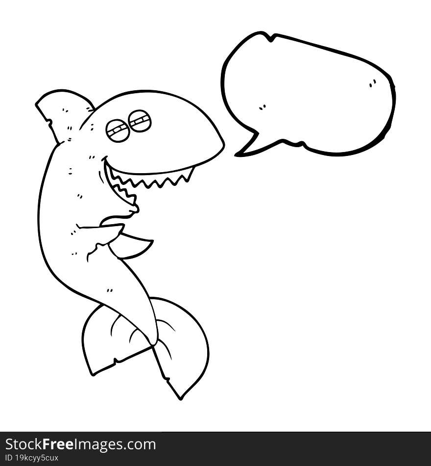 Speech Bubble Cartoon Laughing Shark