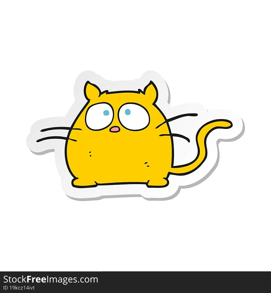 sticker of a cartoon cat