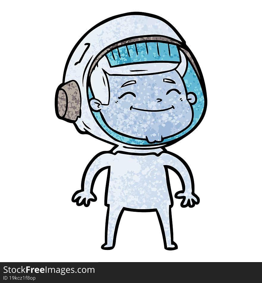 happy cartoon astronaut. happy cartoon astronaut