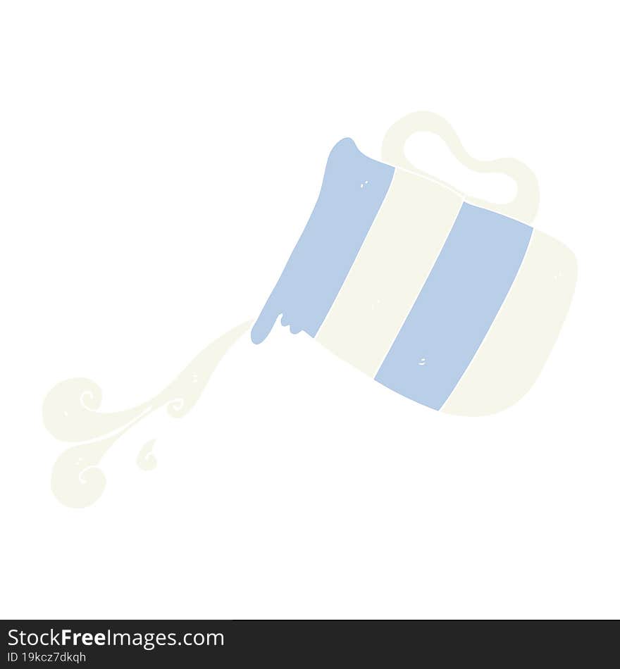 flat color illustration of a cartoon pouring milk jug