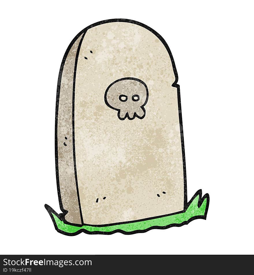 freehand textured cartoon grave