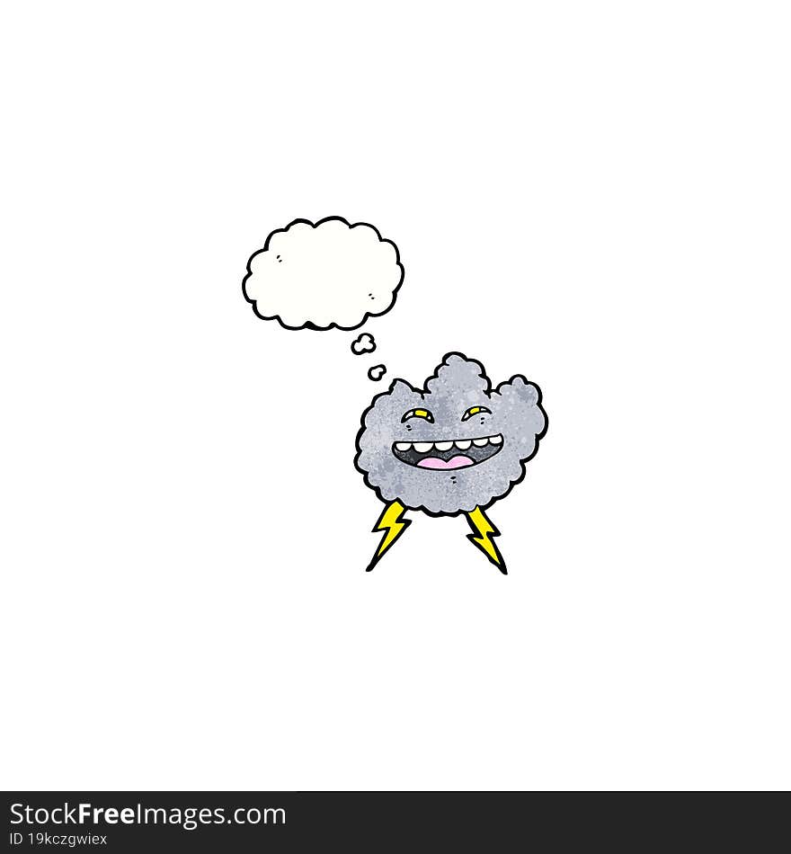 Cartoon Happy Storm Cloud