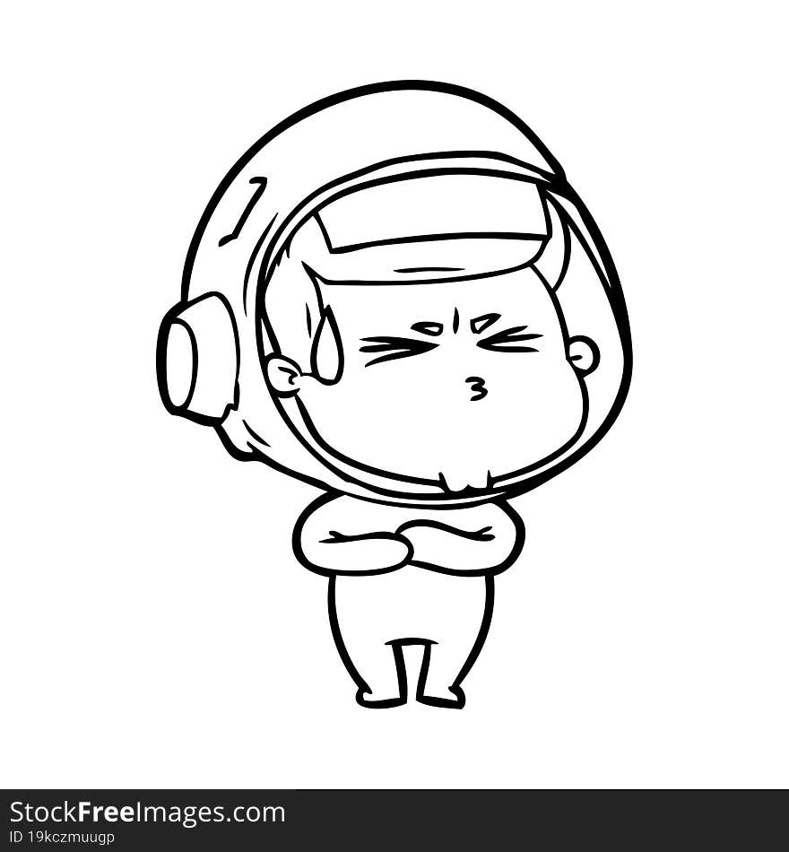 cartoon stressed astronaut. cartoon stressed astronaut