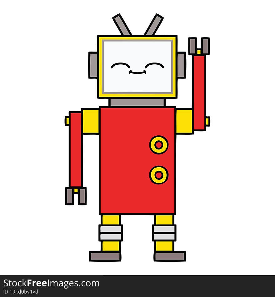 cute cartoon of a robot. cute cartoon of a robot