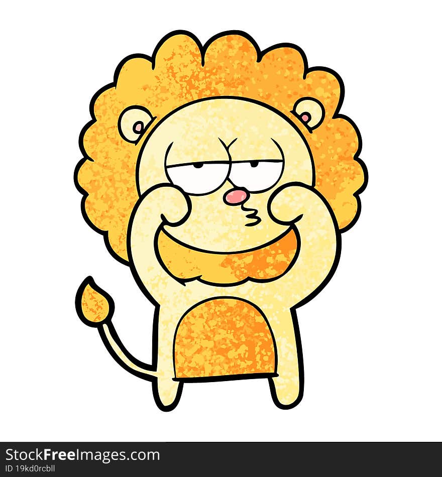 cartoon bored lion. cartoon bored lion