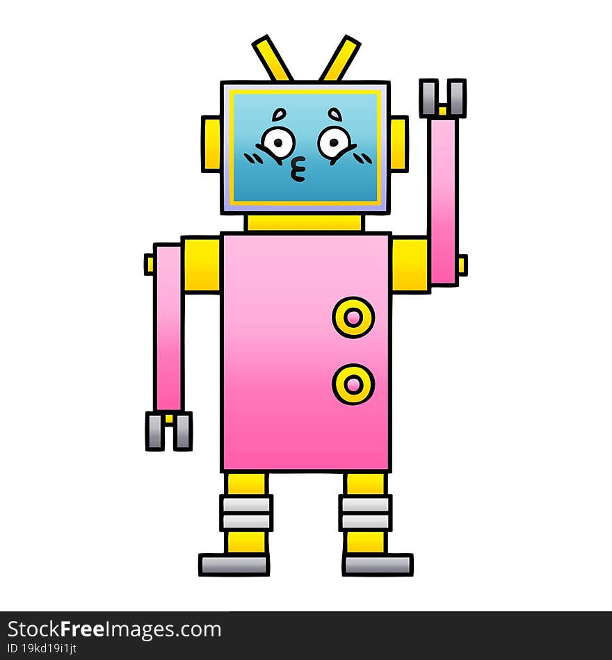 Gradient Shaded Cartoon Robot