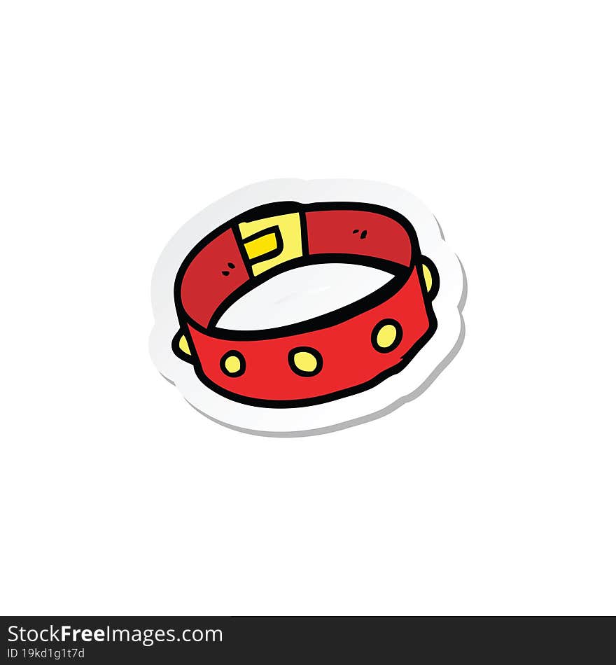 sticker of a cartoon dog collar