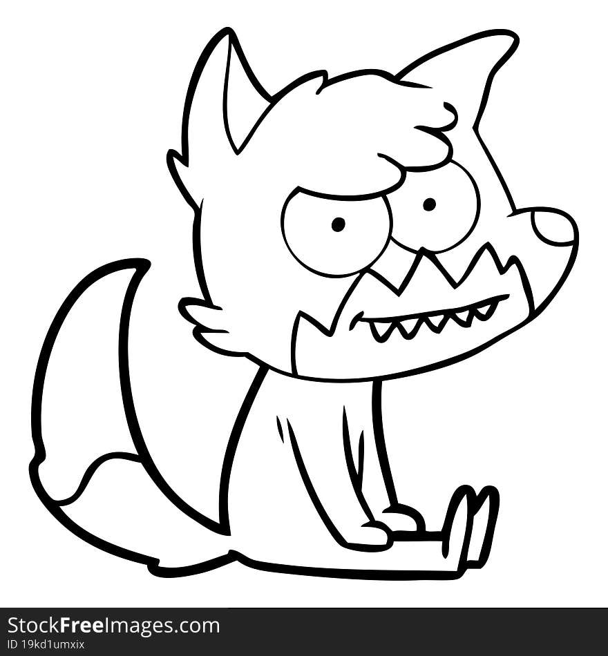 cartoon grinning fox. cartoon grinning fox