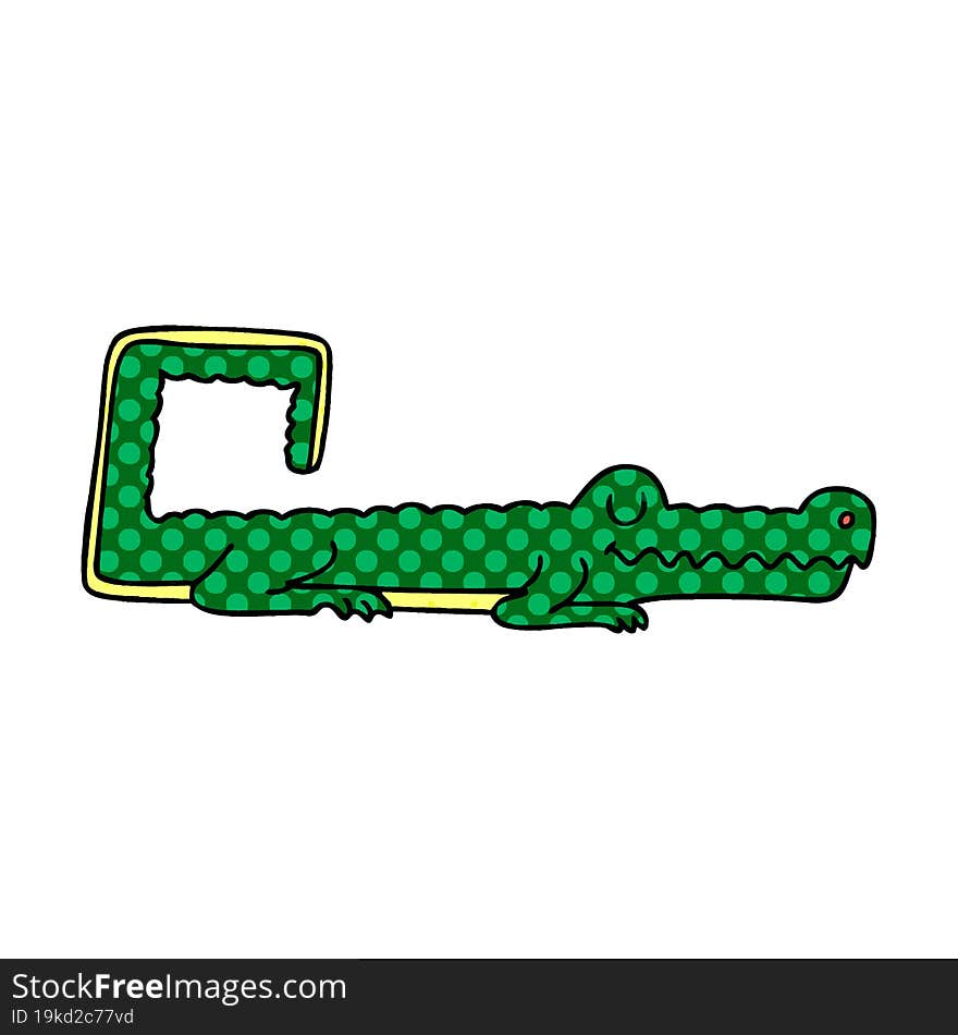 quirky comic book style cartoon crocodile