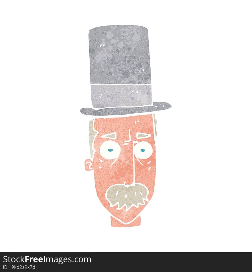 Cartoon Man Wearing Top Hat