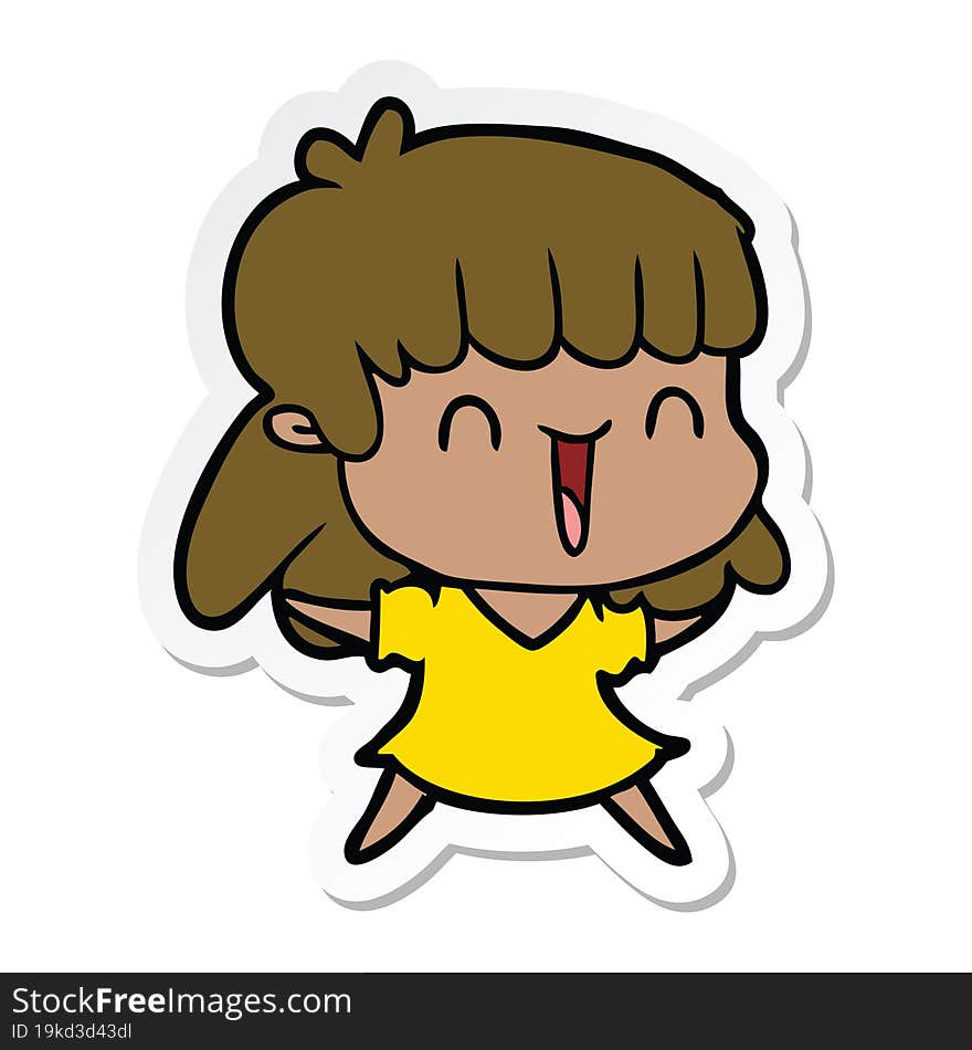 sticker of a cartoon woman