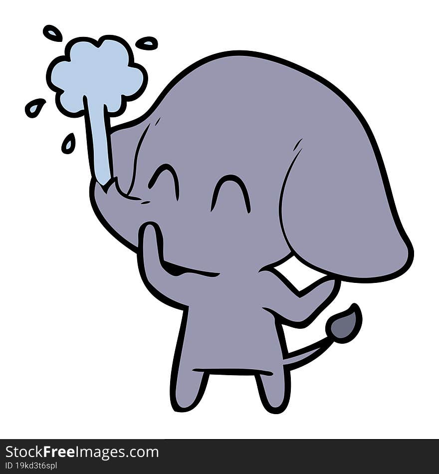 cute cartoon elephant spouting water. cute cartoon elephant spouting water