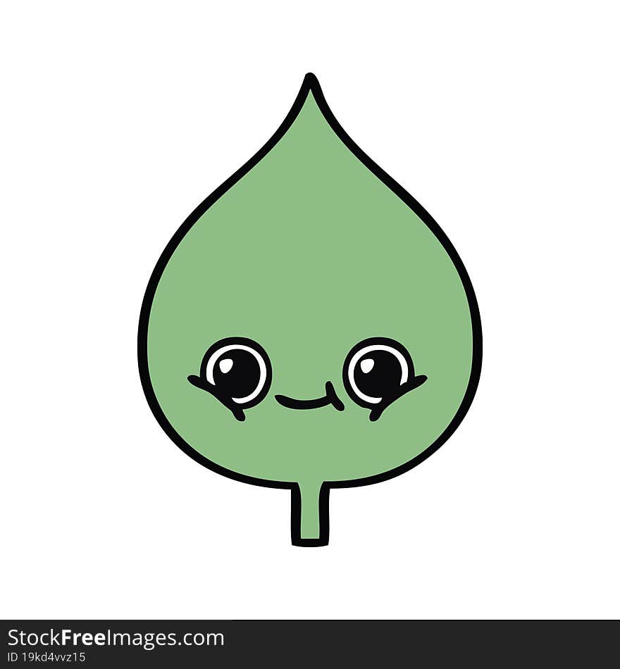 cute cartoon of a expressional leaf