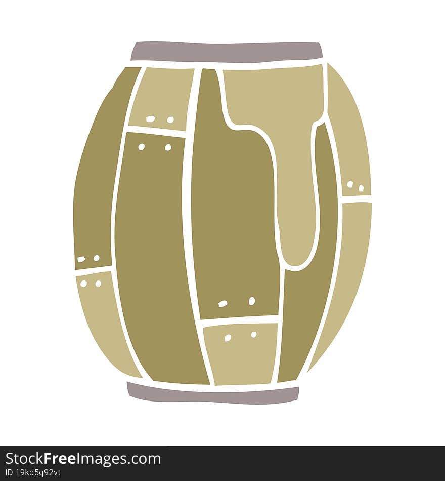 Cartoon Doodle Beer Barrel