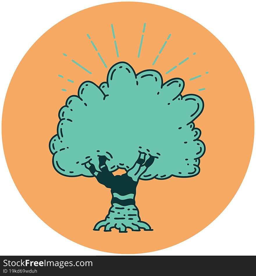 icon of a tattoo style tree