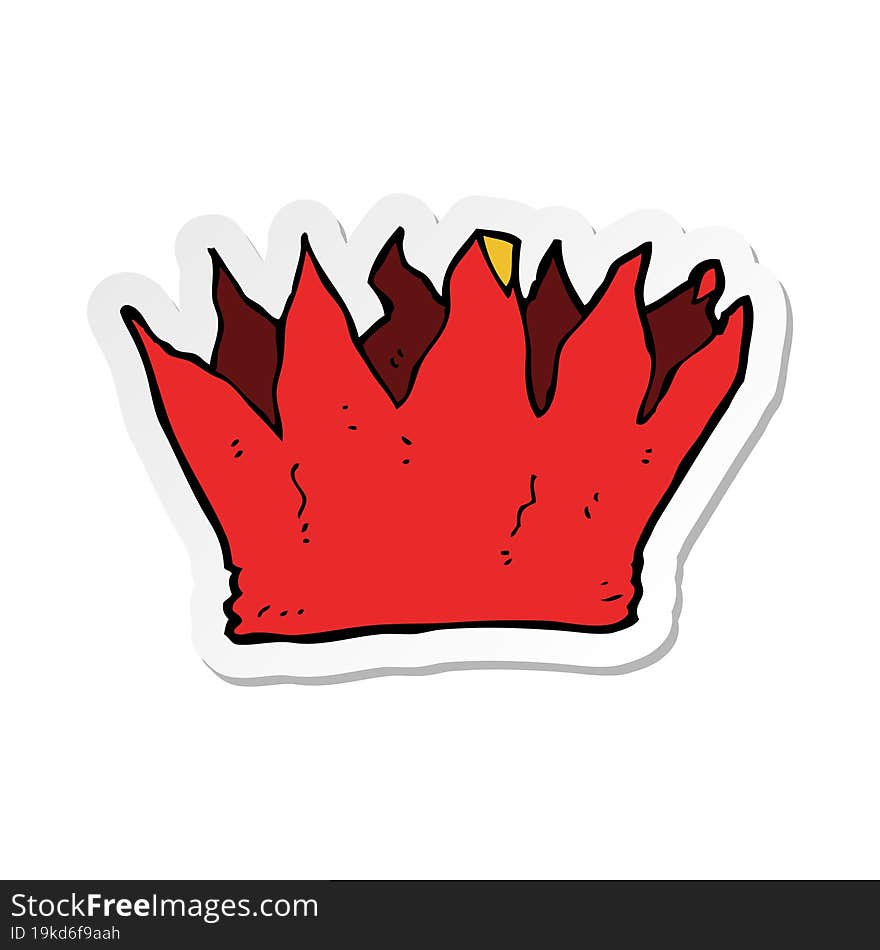 Sticker Of A Cartoon Paper Crown