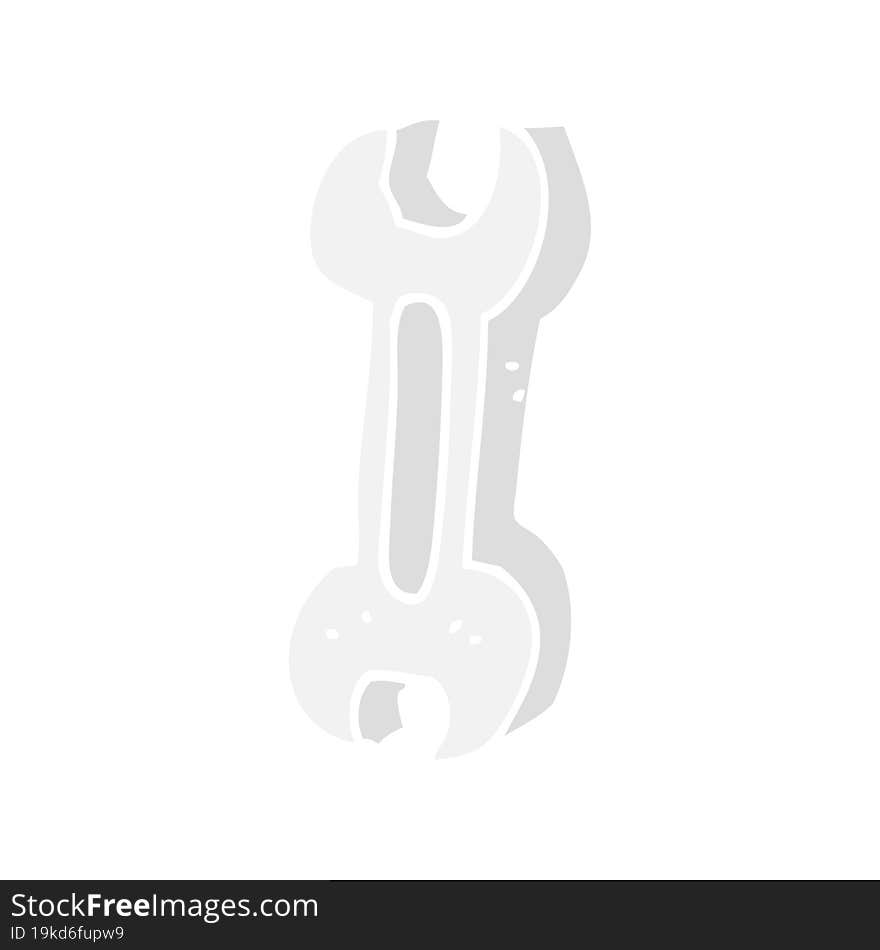 flat color illustration of a cartoon spanner