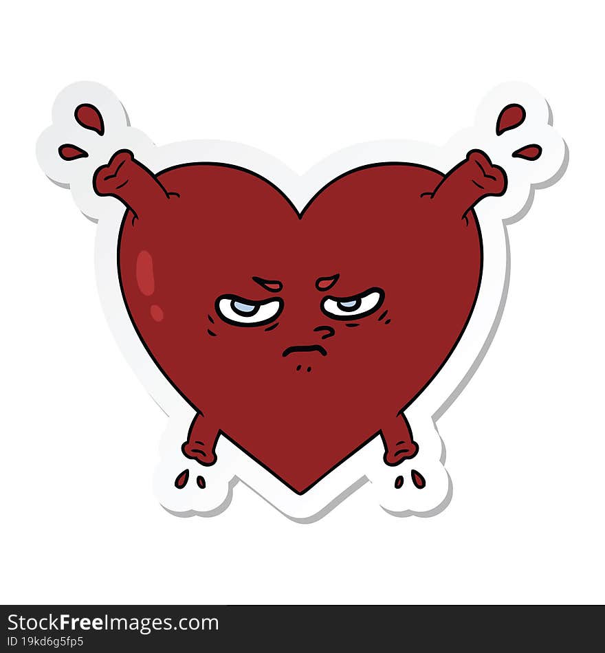 sticker of a cartoon heart