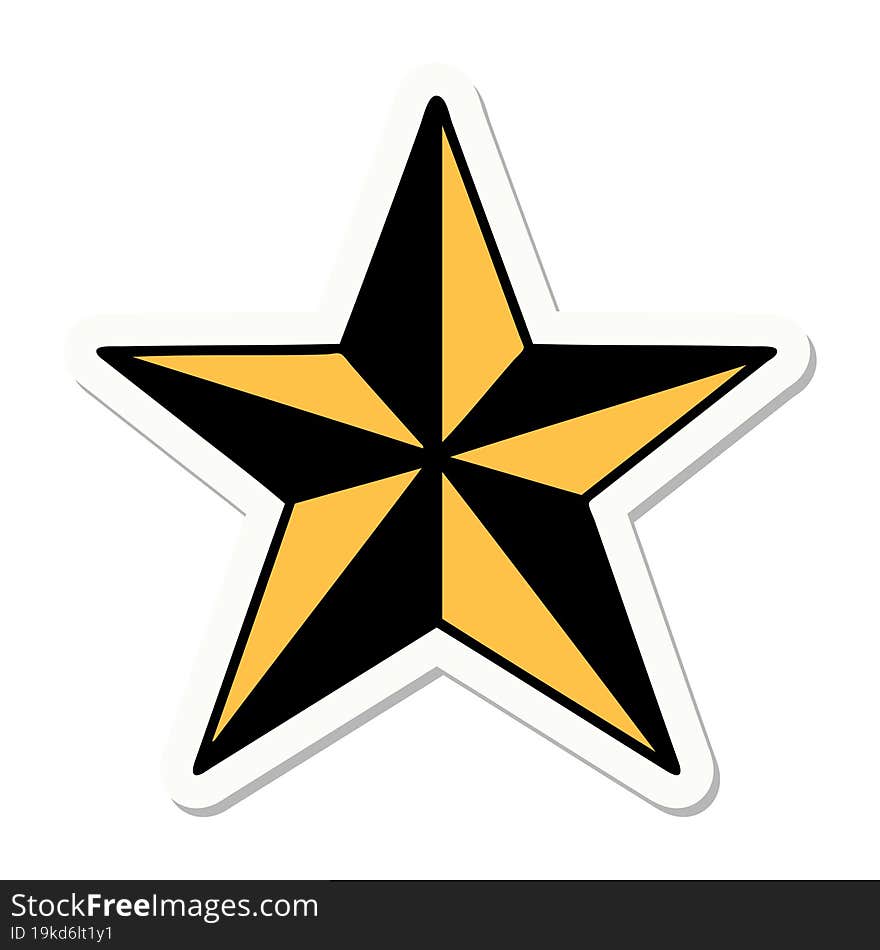 Tattoo Style Sticker Of A Star