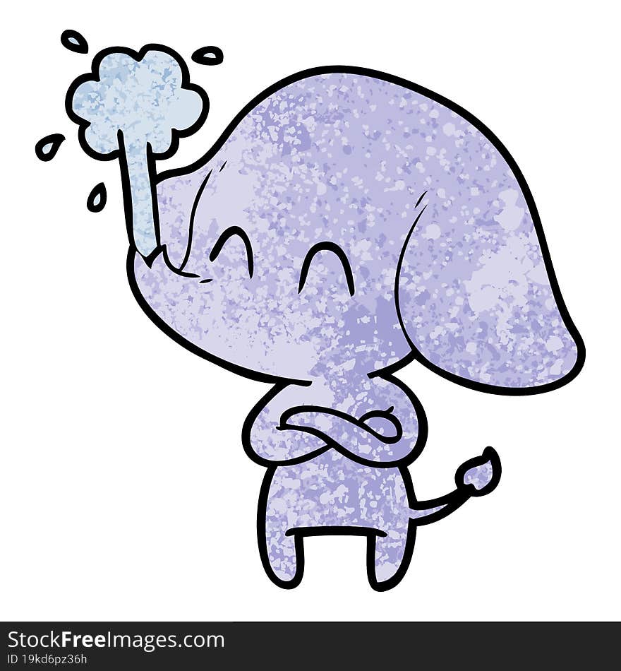 cute cartoon elephant spouting water. cute cartoon elephant spouting water