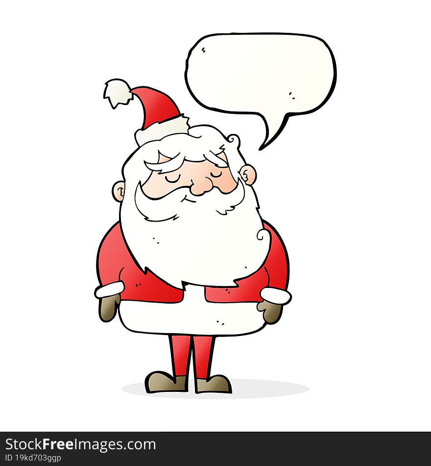 Cartoon Santa Claus With Speech Bubble