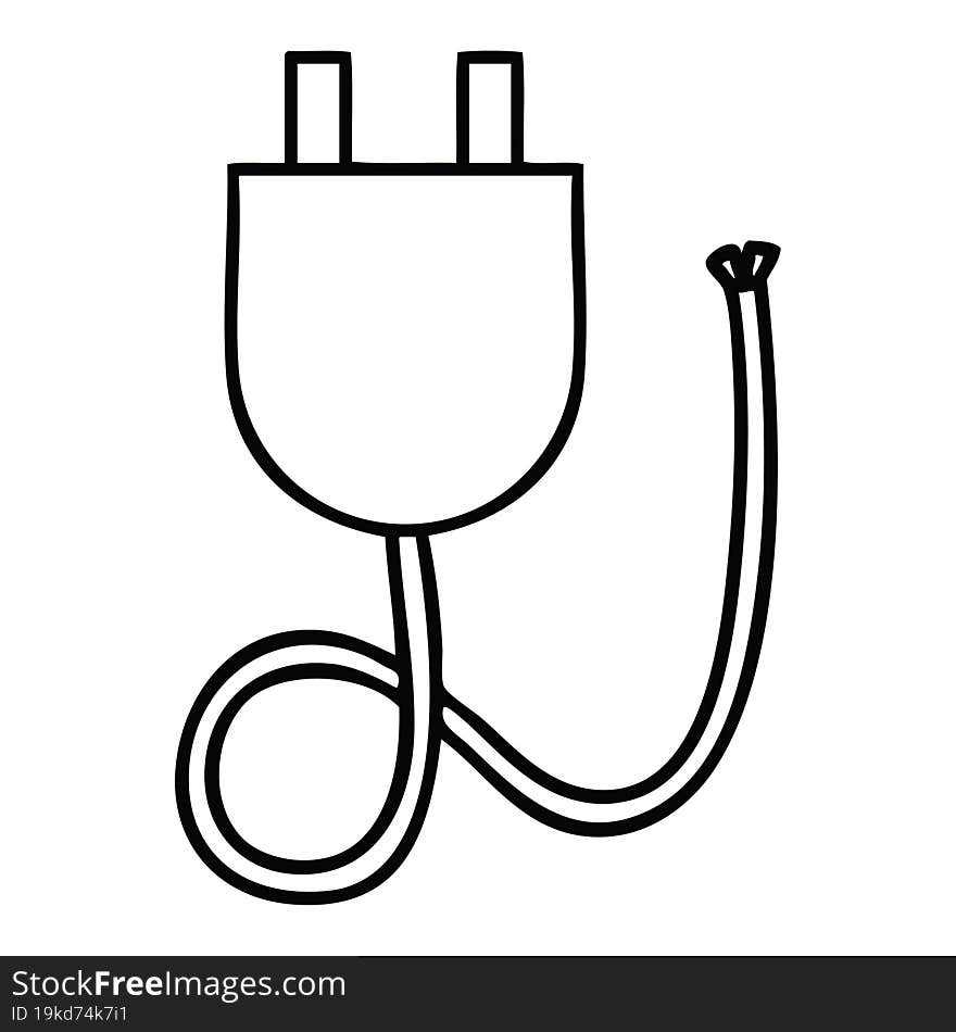 line drawing cartoon electrical plug