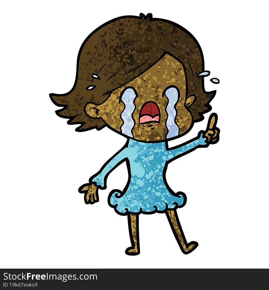 cartoon woman crying. cartoon woman crying