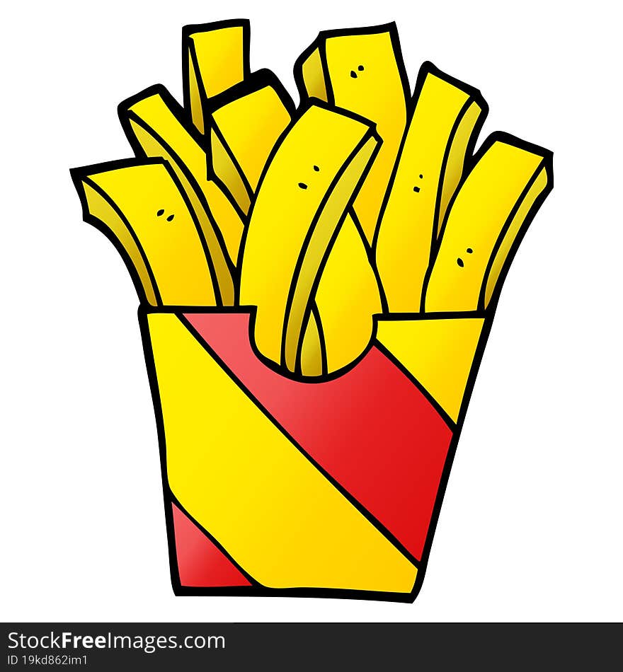 Cartoon Doodle Takeout Fries